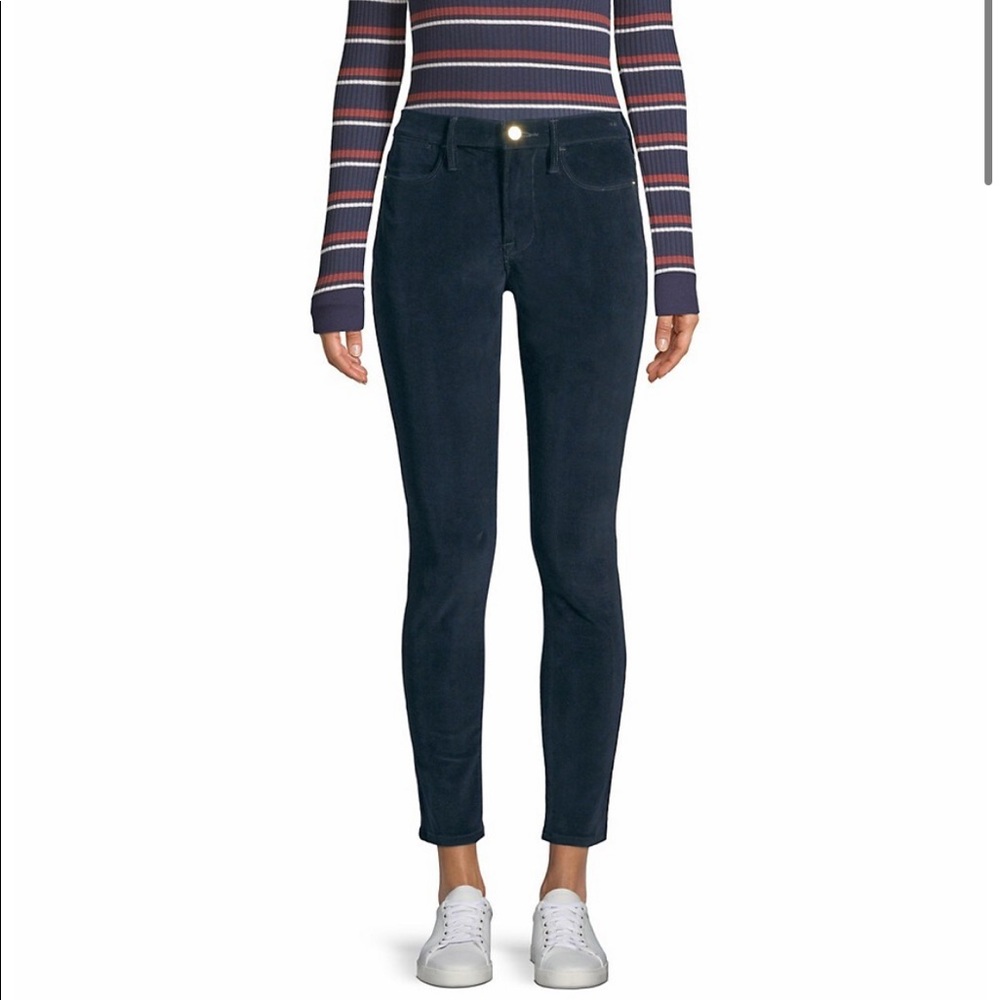 FRAME DENIM LE HIGH SKINNY IN NAVY CORDUROY SIZE 30 NWT